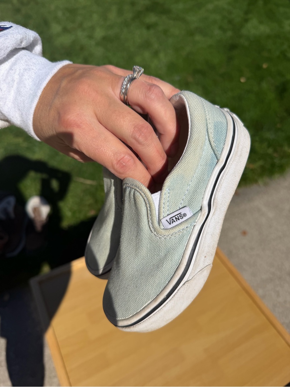 Kids Denim Slip on Vans